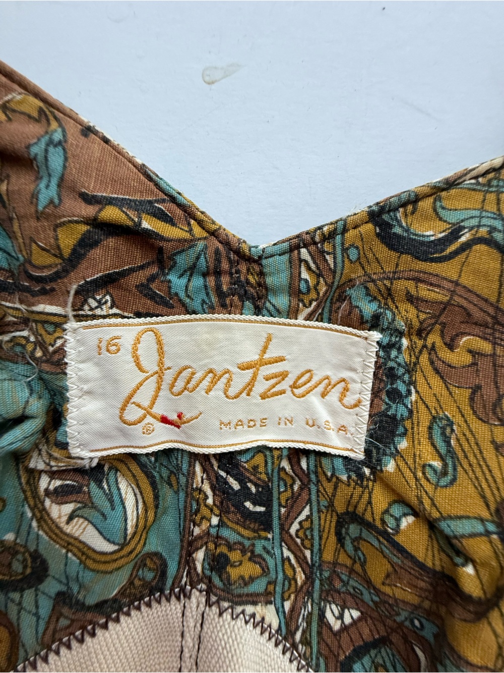 Vintage Jantzen swimsuit one piece retro pinup tiki rockabilly vintage size 16 - Picture 2 of 15